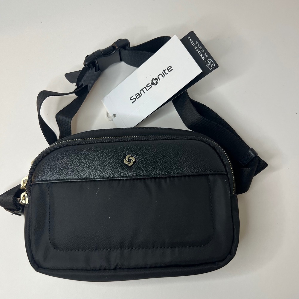 Samsonite Mobile Solution 2 RFID Waistpack Black Gold‎ Hardware Fanny Pack NEW
